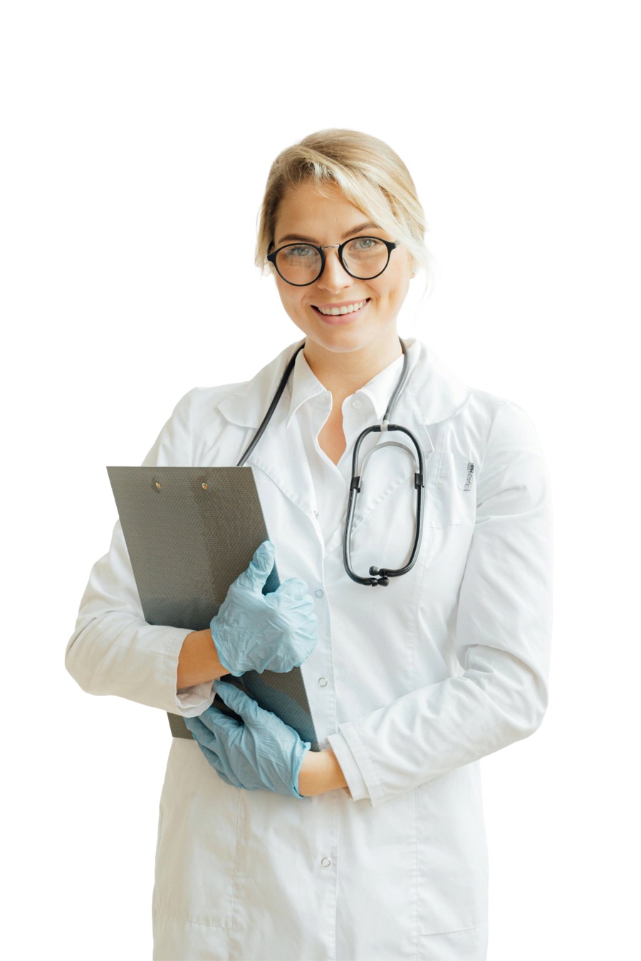 Physician holding a tablet